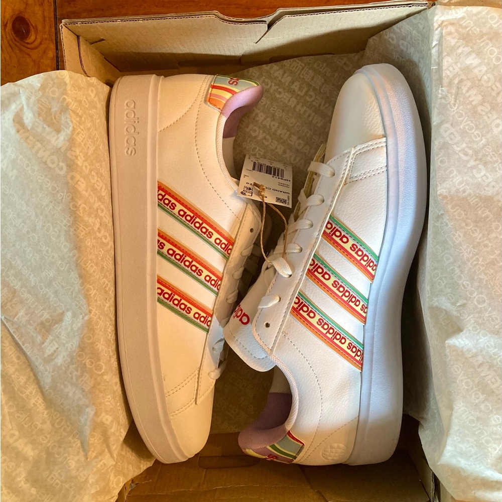 SOLD FARM Rio x Adidas Grand Court 2.0 Tennis Shoe Sneaker Footwear White EU 42 - Picture 6 of 12